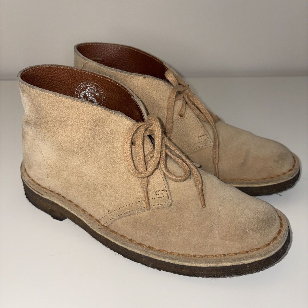 Clarks Original Desert Boots Womens 7.5 M Tan Sand Suede Lace Up Minimalist